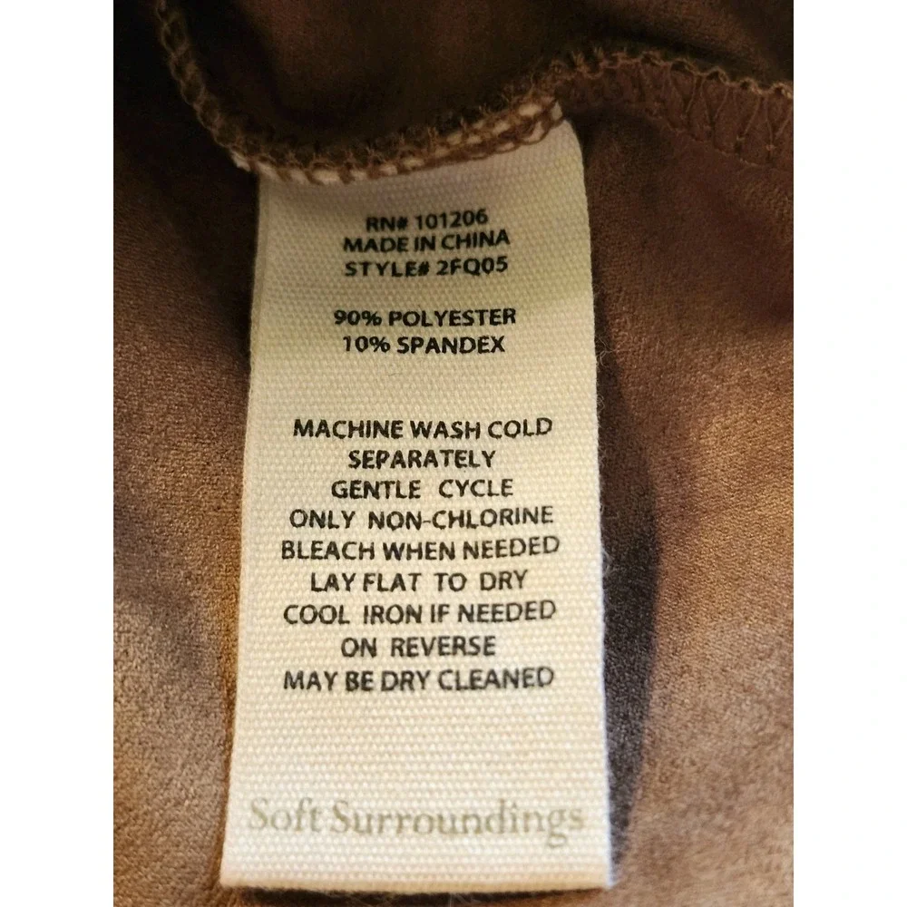 Soft Surroundings Inverness Faux Suede Midi‎ Skirt Saddle Brown Womens Small